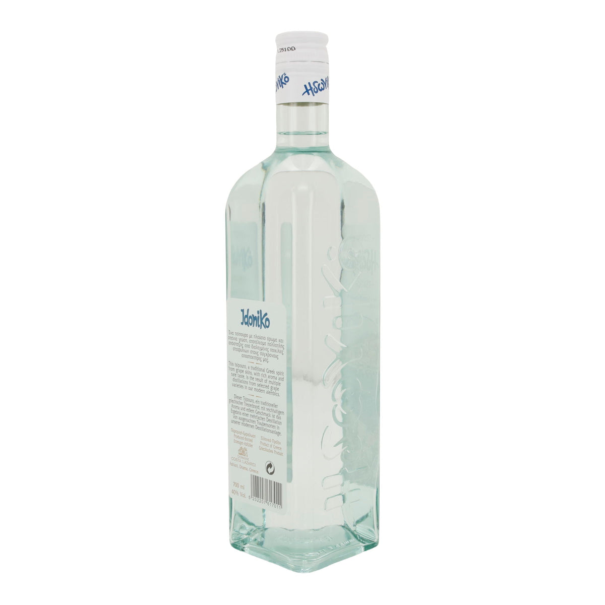 Tsipouro Idoniko | Griechischer Tresterbrand | ohne Anis | 40 % vol. | 700 ml Costa Lazaridi