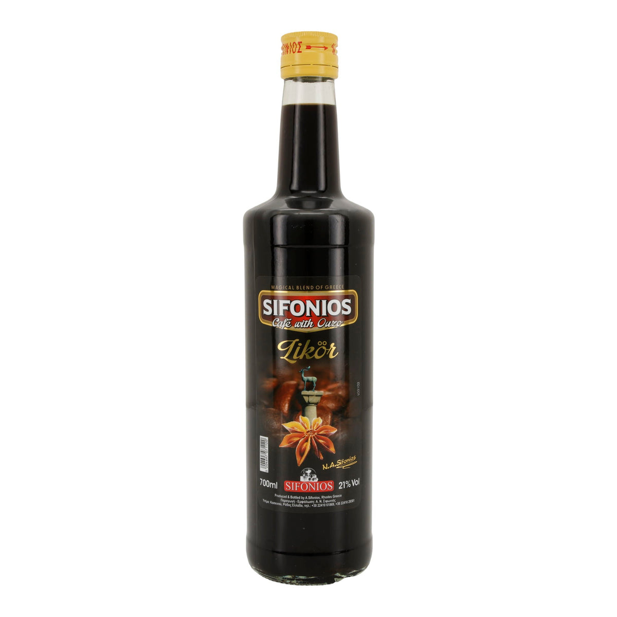 Sifonios Kaffeelikör mit Ouzo | Likörspezialität aus Griechenland | 21 % vol | 700 ml