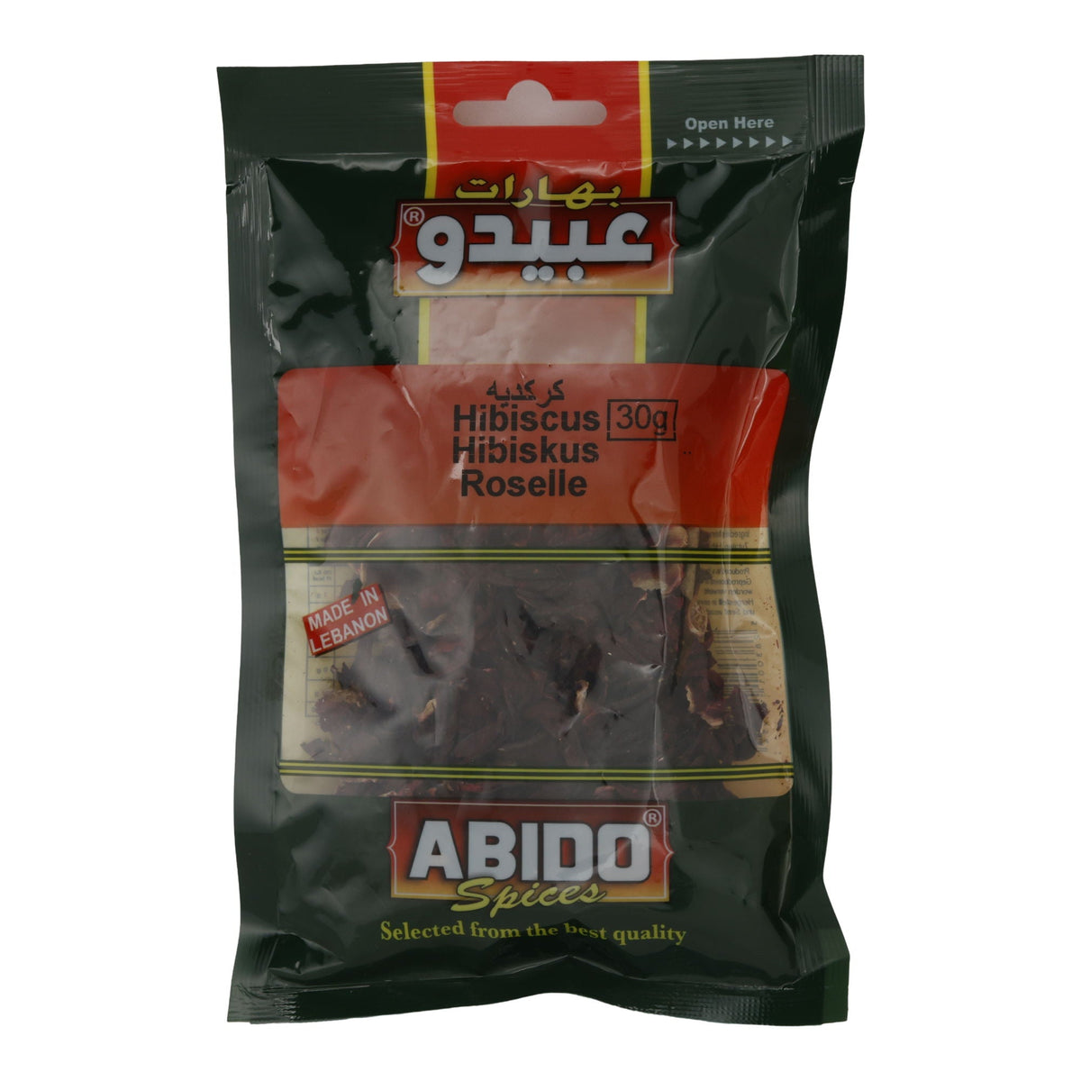 Trockenblüten Abido | Hibiscus Roselle | Für Tees und Gewürze | 30 g ABIDO