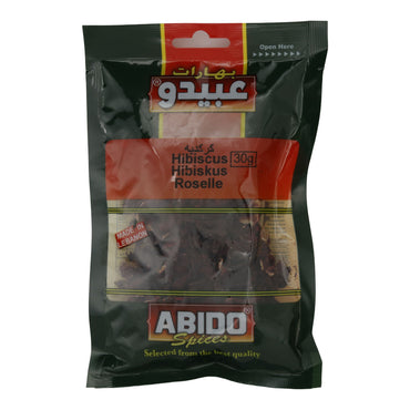 Trockenblüten Abido | Hibiscus Roselle | Für Tees und Gewürze | 30 g ABIDO