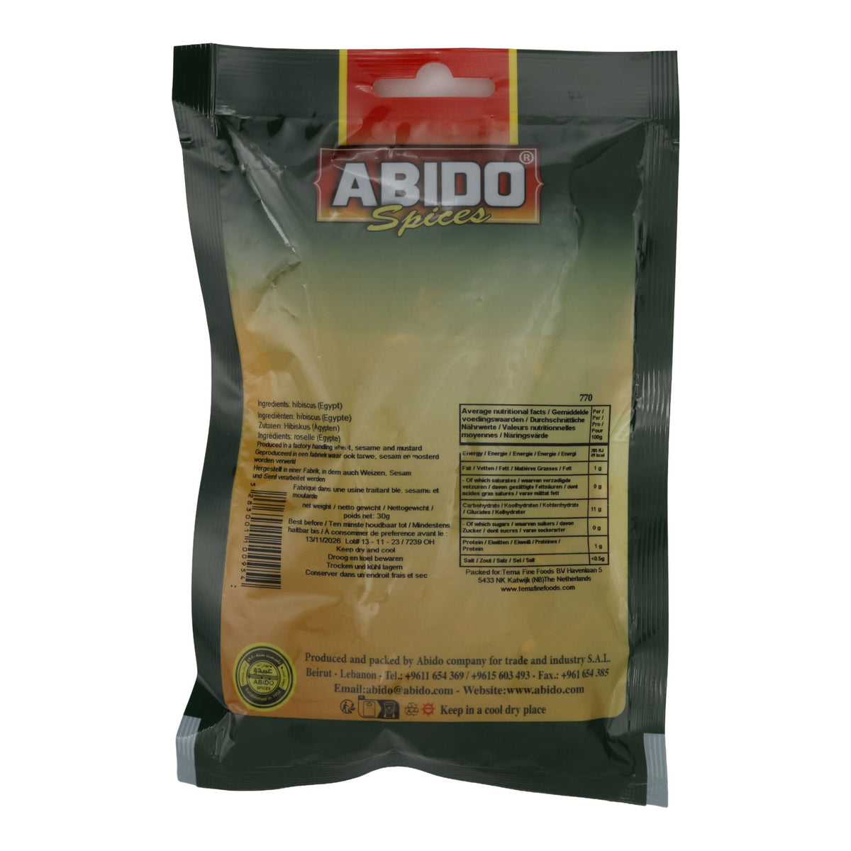 Trockenblüten Abido | Hibiscus Roselle | Für Tees und Gewürze | 30 g ABIDO
