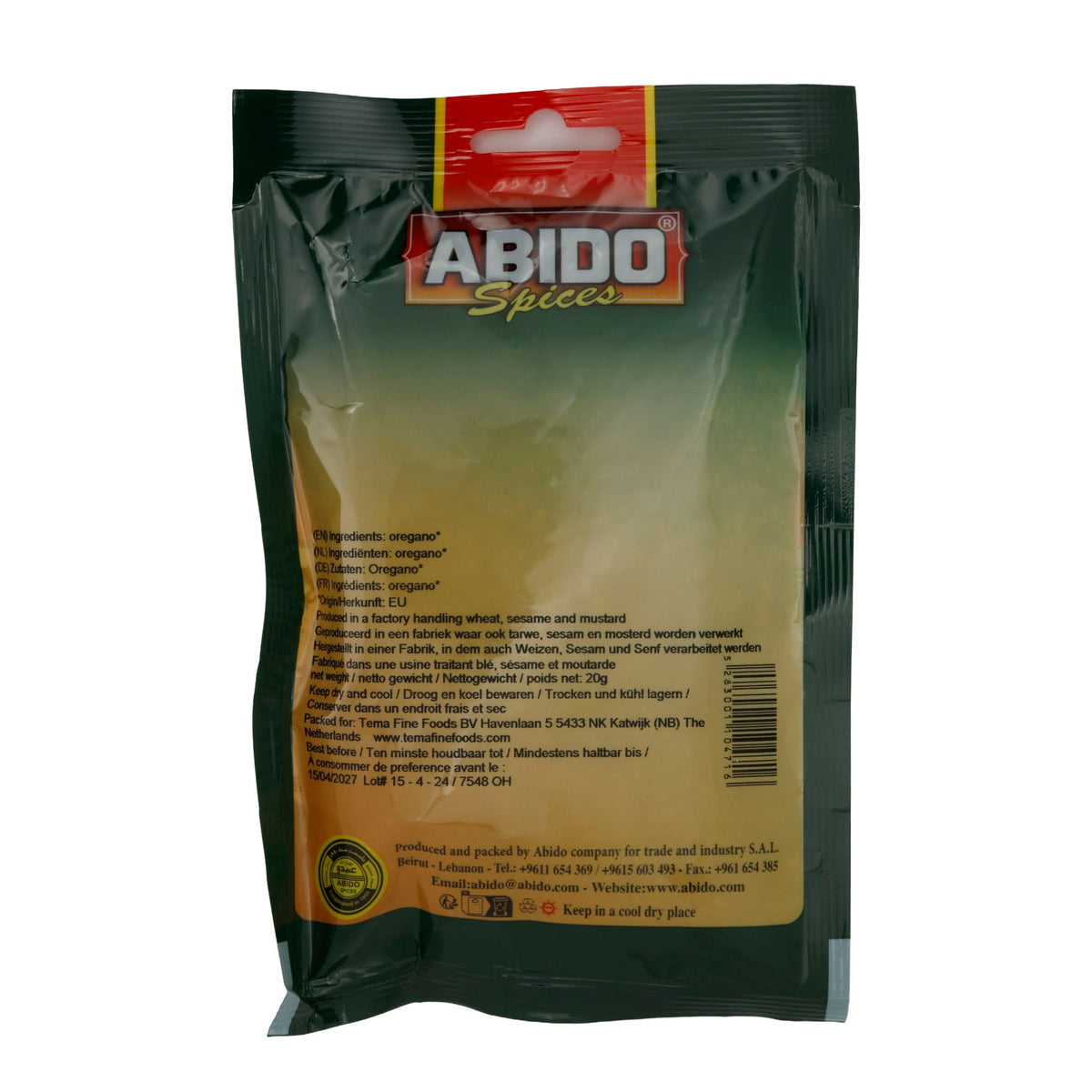 Gewürz Abido | Oregano grob | Würzig, für mediterrane und orientalische Küche | 20g ABIDO
