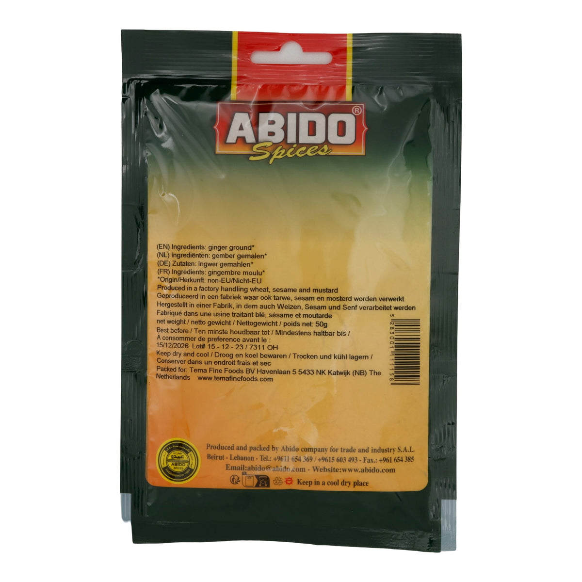 Gewürz Abido | Ginger Ground | Gemahlenes Ingwergewürz |