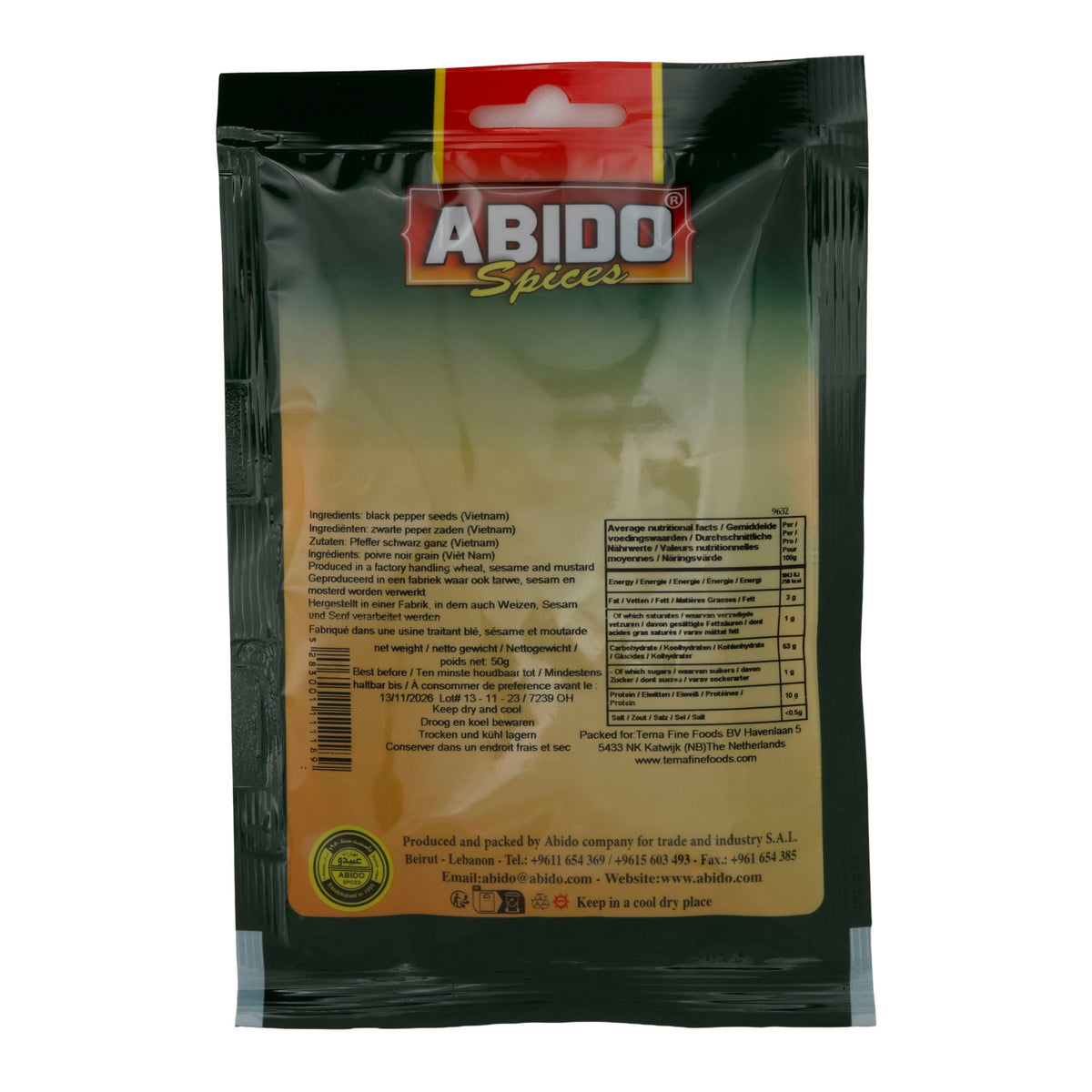 Gewürz Abido | Pfeffer | Schwarzer Pfeffer Samen | 50 g