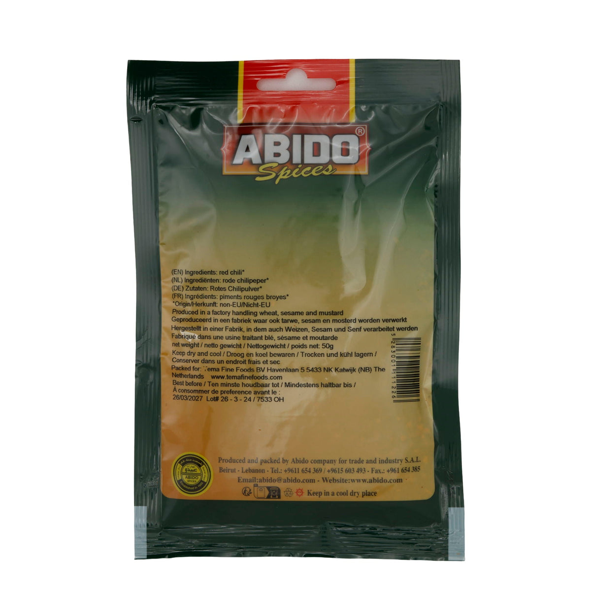 Gewürzmischung Abido | Rote Chilipfeffer Grob | Scharf für vielseitige Gerichte | 50 g ABIDO