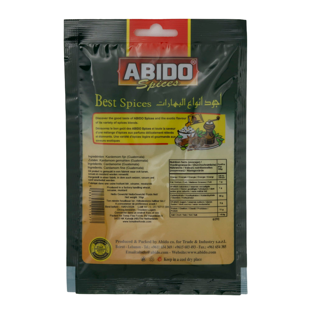 Gewürz Abido | Kardamom gemahlen | Intensiv duftend, orientalisch | 30g ABIDO