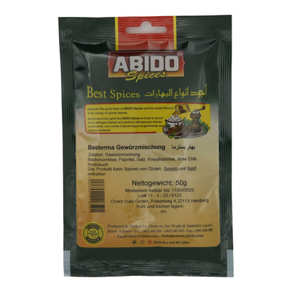 Kruidenmix Abido | Basterma | Traditioneel, voor hartige gerechten | 50 g