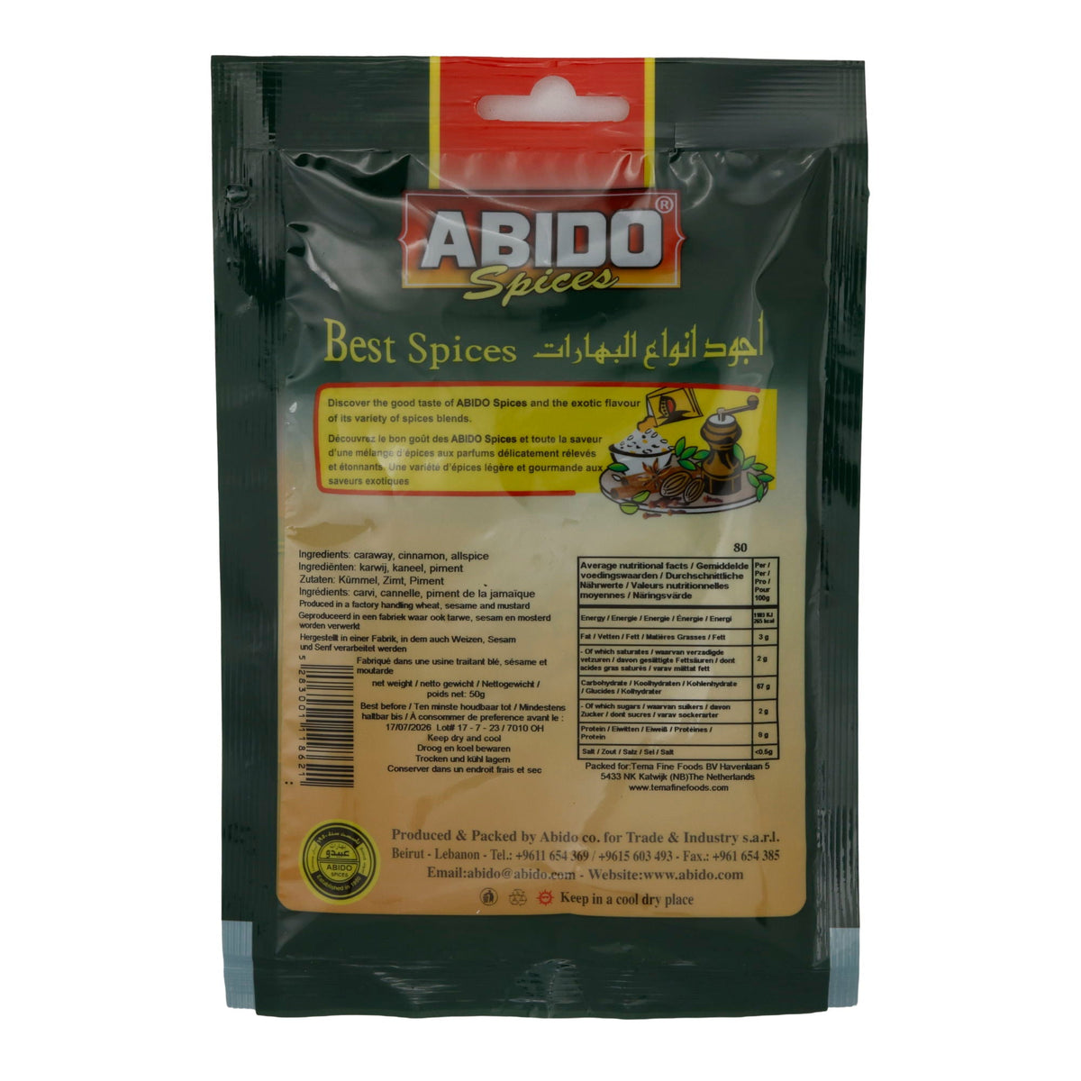 Gewürzmischung Abido | Moghrabieh | Aromatisch, für orientalische Gerichte | 50 g