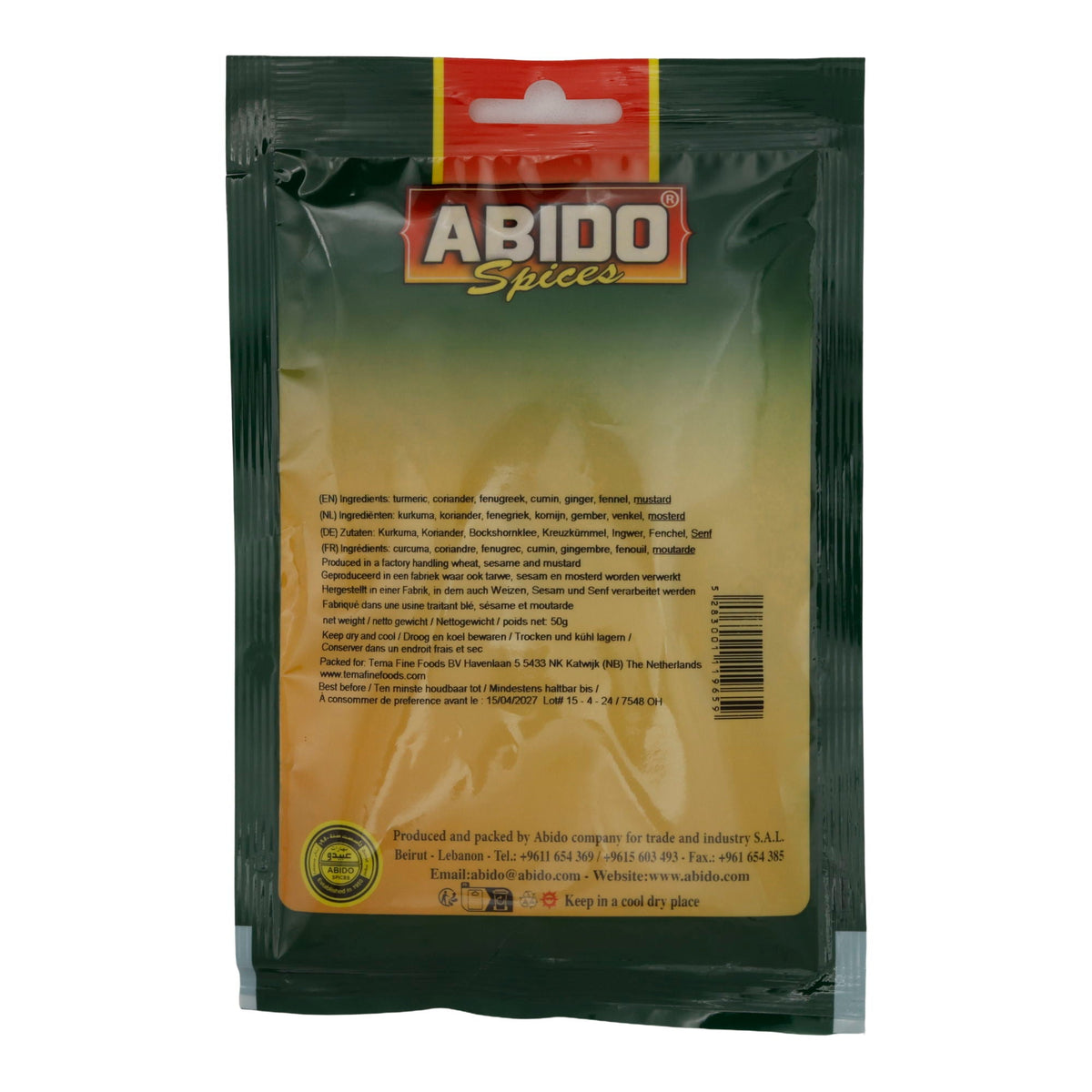 Gewürzmischung Abido | Curry Fein | Aromatisch, aus dem Libanon | 50 g
