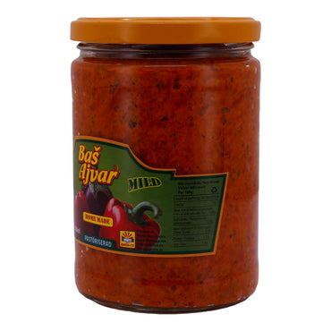 Paprikasaus Basš | Ajvar Mild | Mild gekruid, uit Noord-Macedonië | 580 g