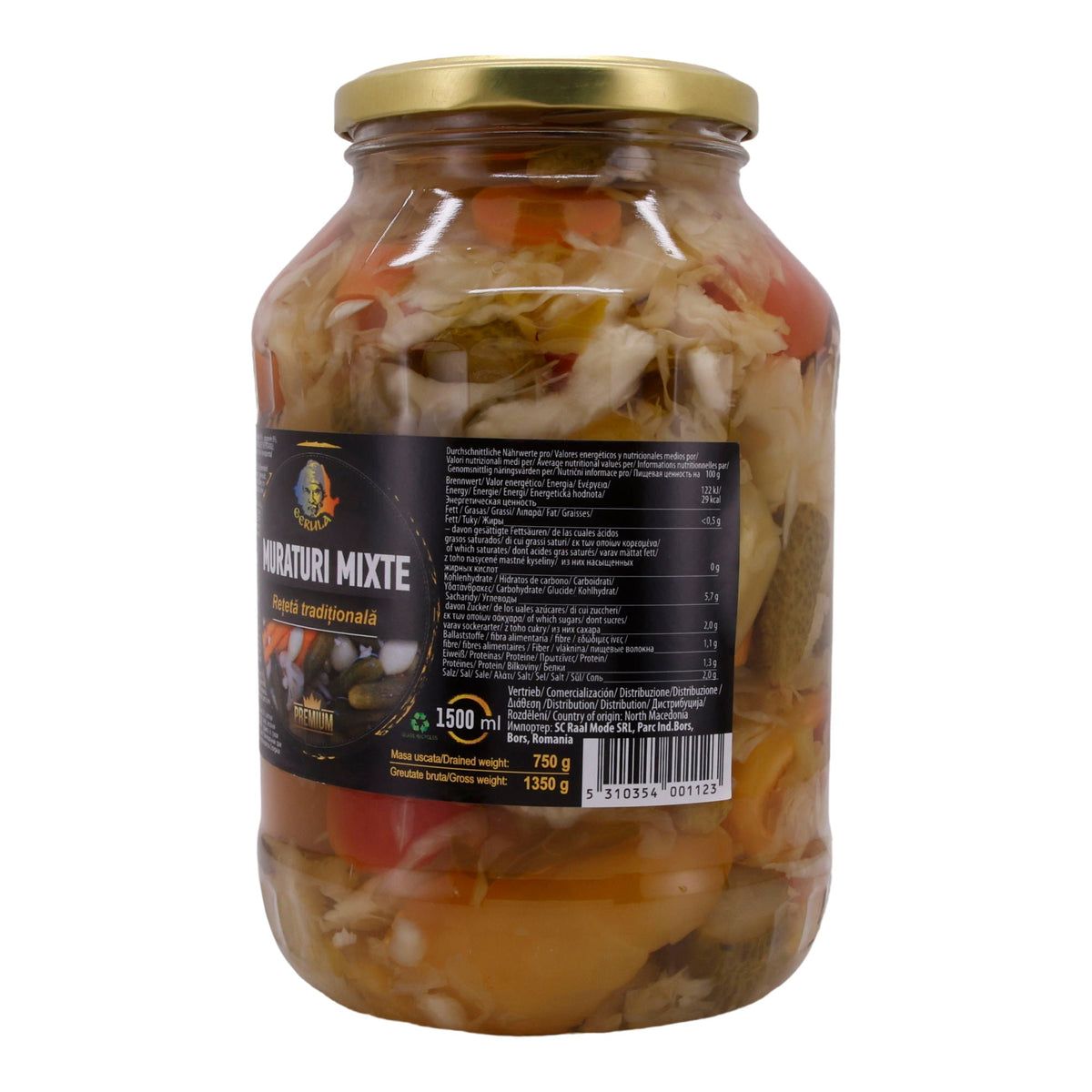 Muraturi Mixte Gerula | Traditionelle Gemüsemischung | Eingelegt nach rumänischer Art | 1350 g