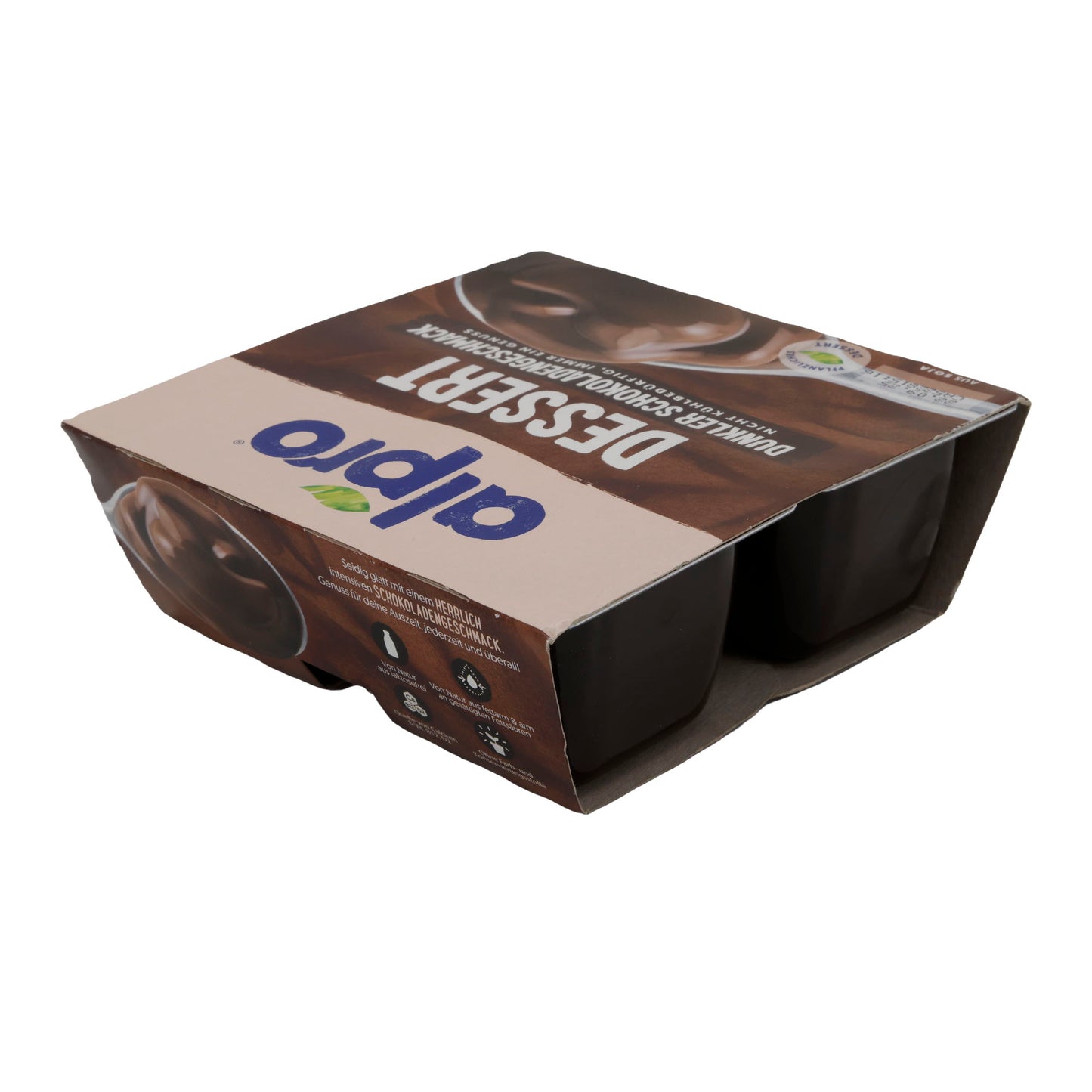 Pudding au chocolat Alpro Dessert goût chocolat noir | Dessert | Pudding au chocolat végétal avec un arôme intense de cacao | 500 g (4 x 125 g)