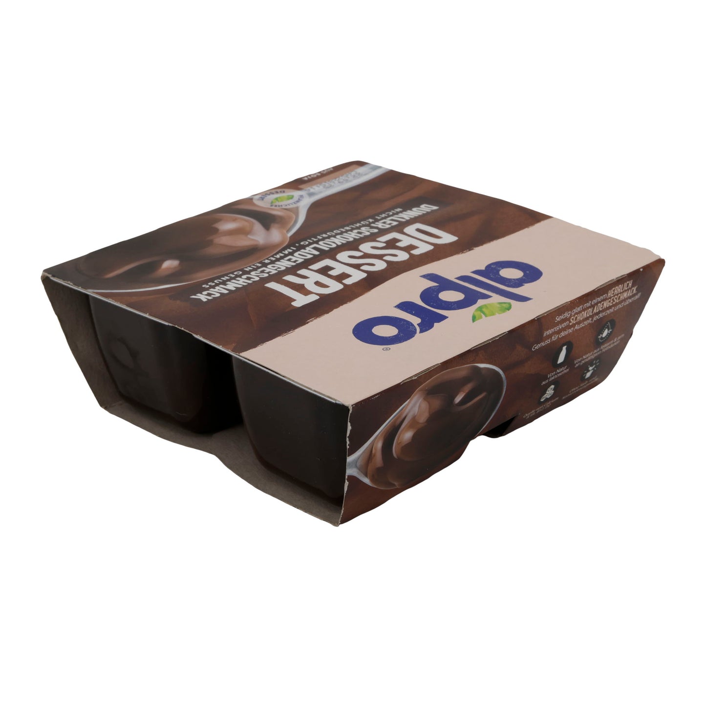 Pudding au chocolat Alpro Dessert goût chocolat noir | Dessert | Pudding au chocolat végétal avec un arôme intense de cacao | 500 g (4 x 125 g)