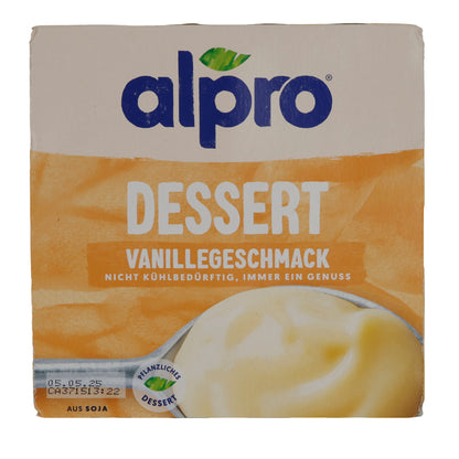 Vanillepudding Alpro Dessert | Dessert | Pflanzlicher Vanillepudding ohne Kühlung | 500 g (4 x 125 g)