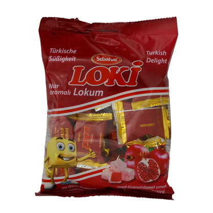 Lokum Sebahat Loki | Süßigkeit | Turkish Delight mit Granatapfelgeschmack | 200 g