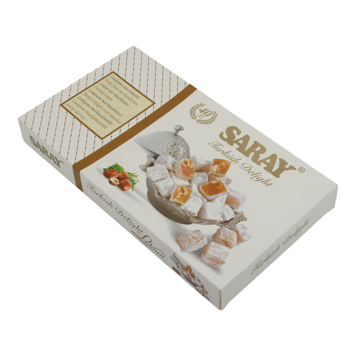 Lokum Turkish Delight Saray | Süßigkeit | Mit Haselnüssen | 400 g SARAY
