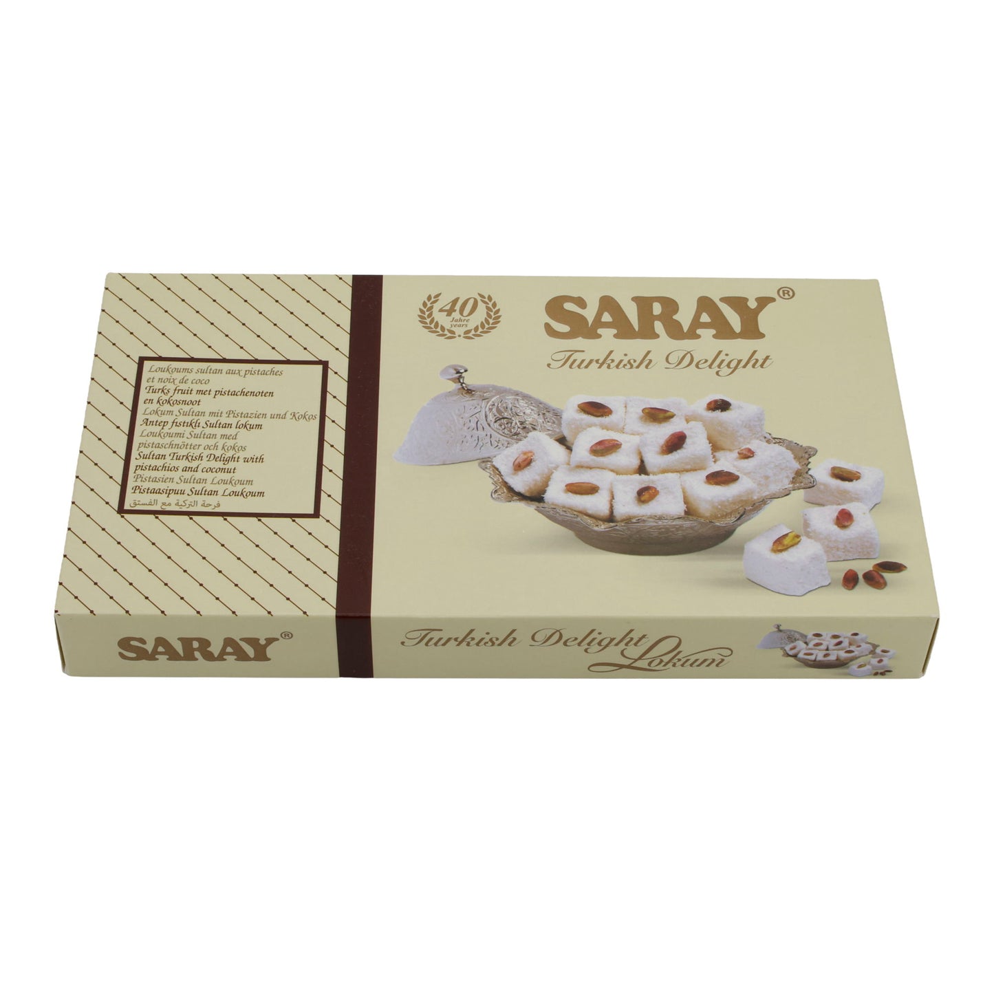 Lokum Saray | Turkse lekkernij | Met pistachenoten | 400g