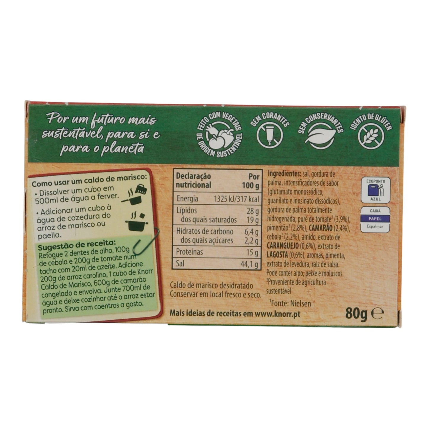 Brühwürfel Knorr Caldo de Marisco | Voor bouillon | Kruiden voor zeevruchten | 8 blokjes (80 g)