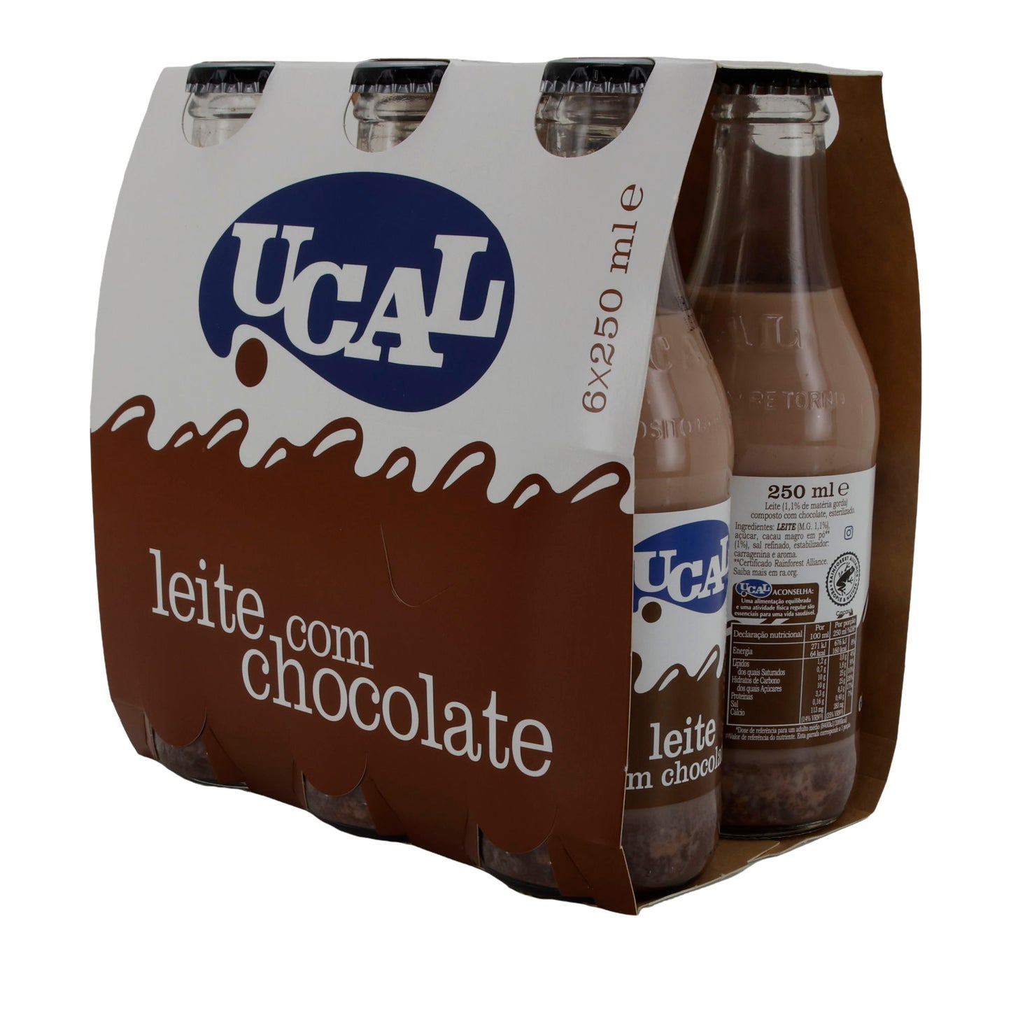 Milchgetränk UCAL Leite com Chocolate | Getränk | Schokoladenmilchgetränk aus Portugal | 6×250 ml