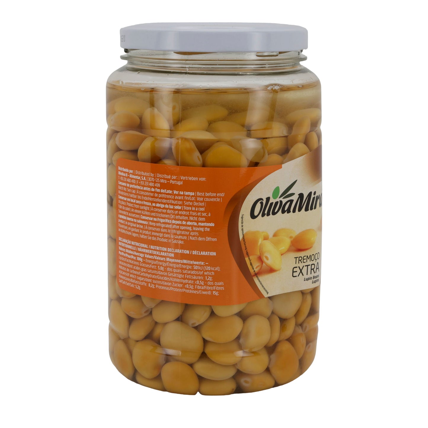 Lupinenbohnen OlivaMira | Tremoço Extra | In Salzlake eingelegt | 1360 g