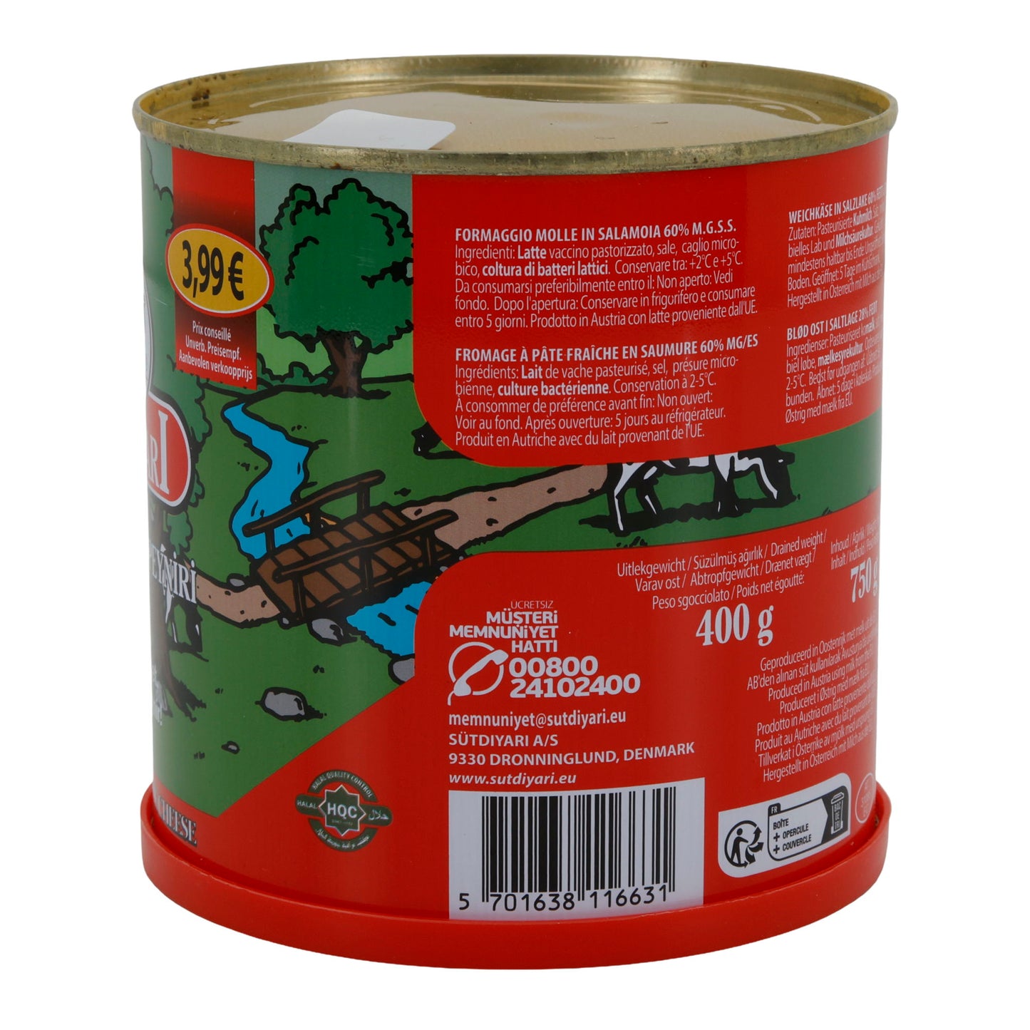 Weichkäse Sütdiyarı Piknik Çiftlik | Weißkäse in Salzlake | Traditioneller Weichkäse mit 60 % Fett i. Tr. | 750 g