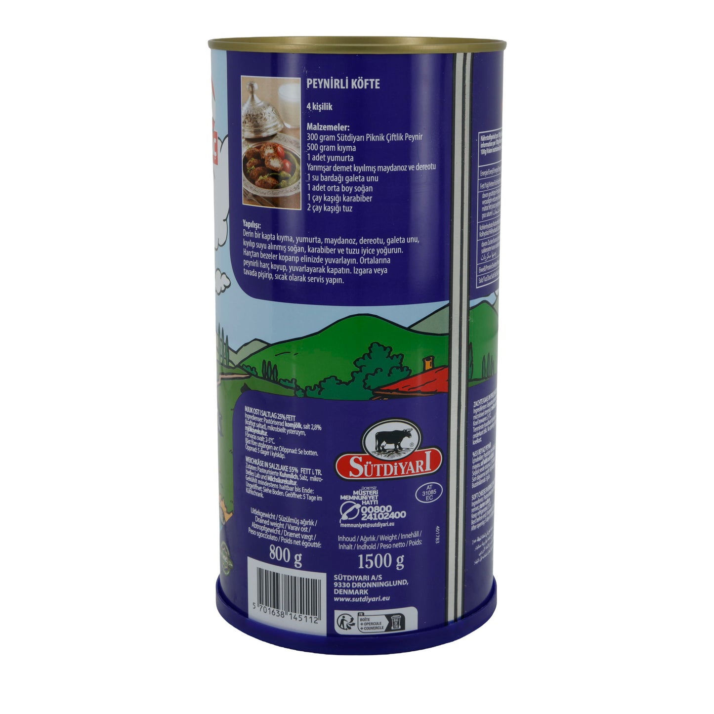 Weichkäse Sütdiyarı Piknik Çiftlik | Weichkäse in Salzlake | Traditionell mit 55 % Fett i. Tr. | 1500 g