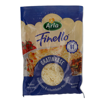 Gratinkäse Arla Finello | Käse | Perfekte Mischung aus Mozzarella und Maasdamer | 150 g