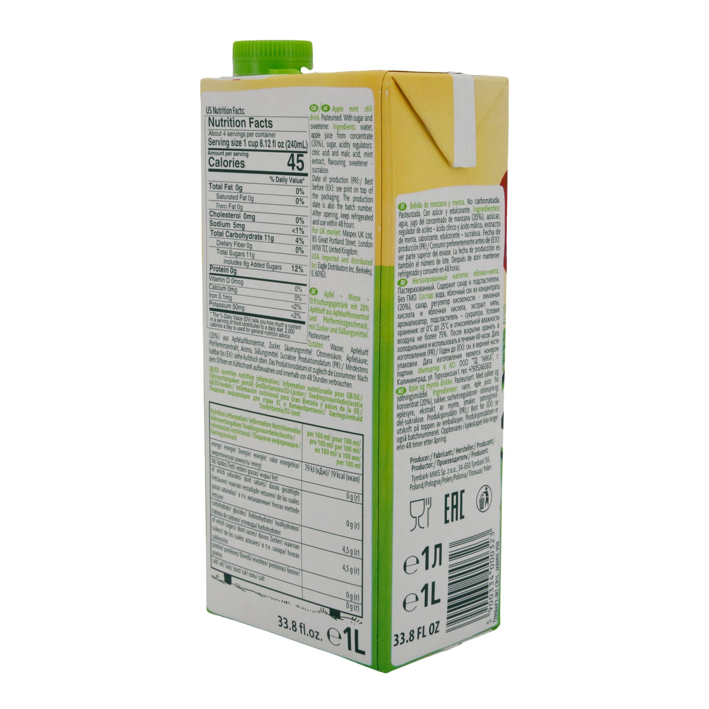Frisdrank PL Tymbark | Appel-Munt | jablko-mieta | 1 l