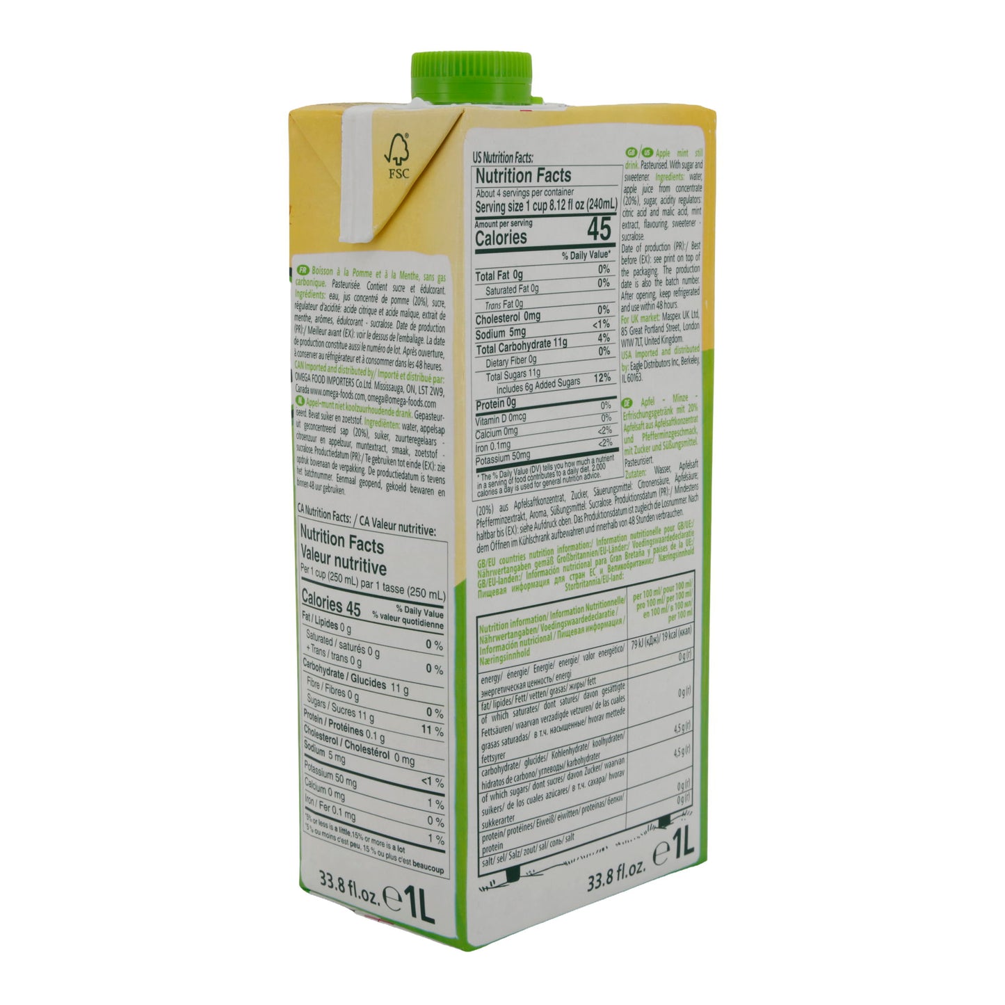 Frisdrank PL Tymbark | Appel-Munt | jablko-mieta | 1 l