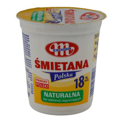 Sauerrahm Mlekovita Panna Acida Polacca | Specialità Polacca di Panna Acida | 18 % Grassi | 400 g