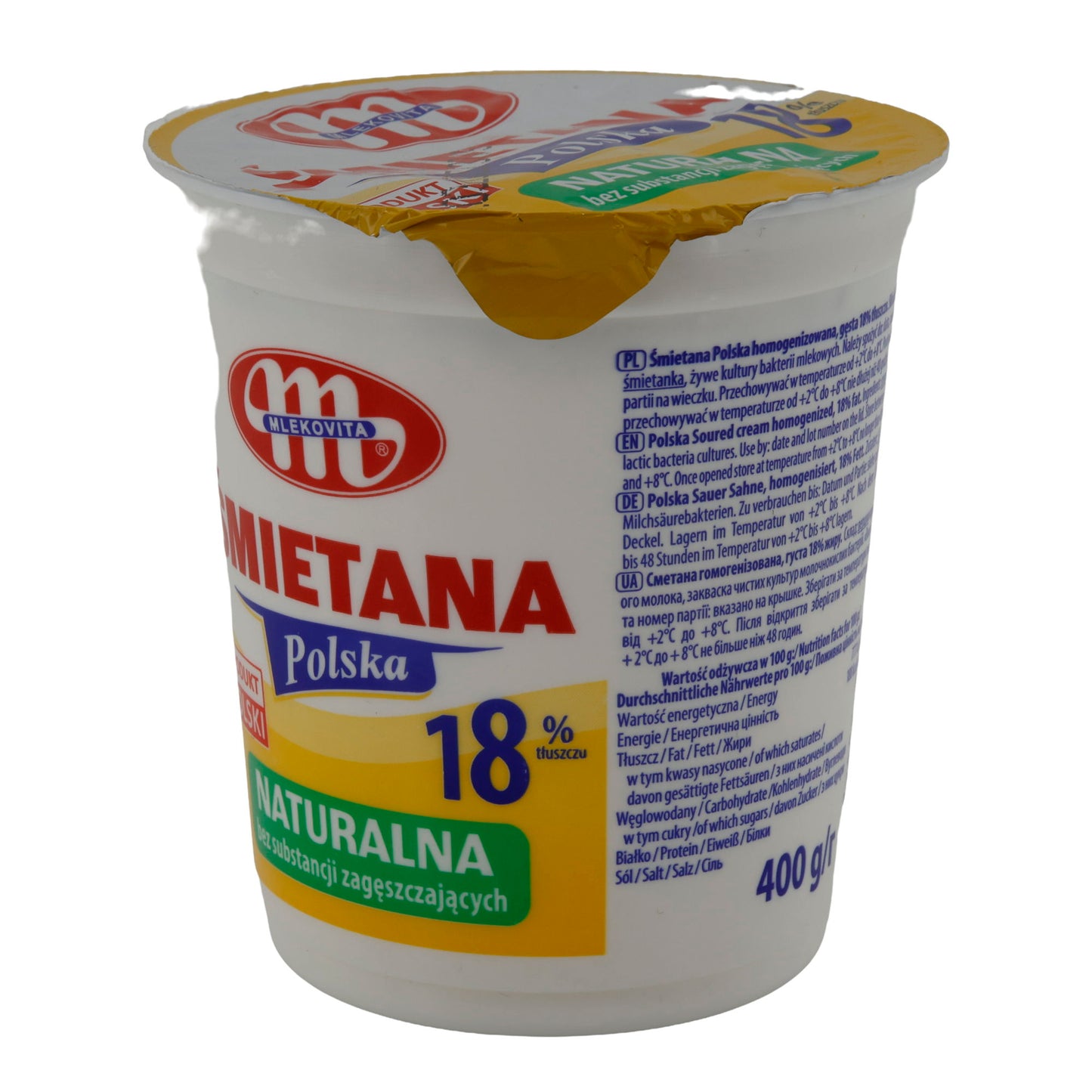 Sauerrahm Mlekovita Panna Acida Polacca | Specialità Polacca di Panna Acida | 18 % Grassi | 400 g