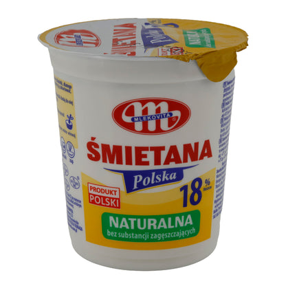 Sauerrahm Mlekovita Panna Acida Polacca | Specialità Polacca di Panna Acida | 18 % Grassi | 400 g