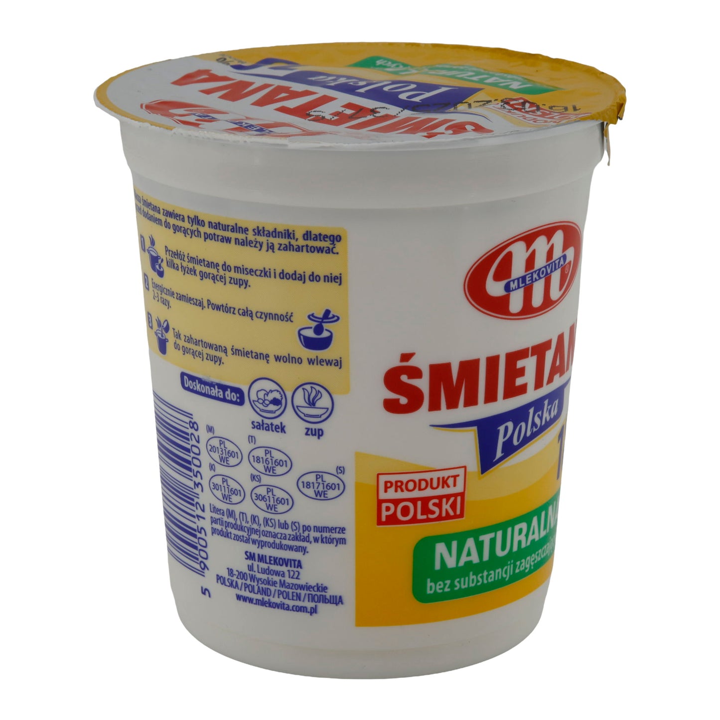 Sauerrahm Mlekovita Panna Acida Polacca | Specialità Polacca di Panna Acida | 18 % Grassi | 400 g
