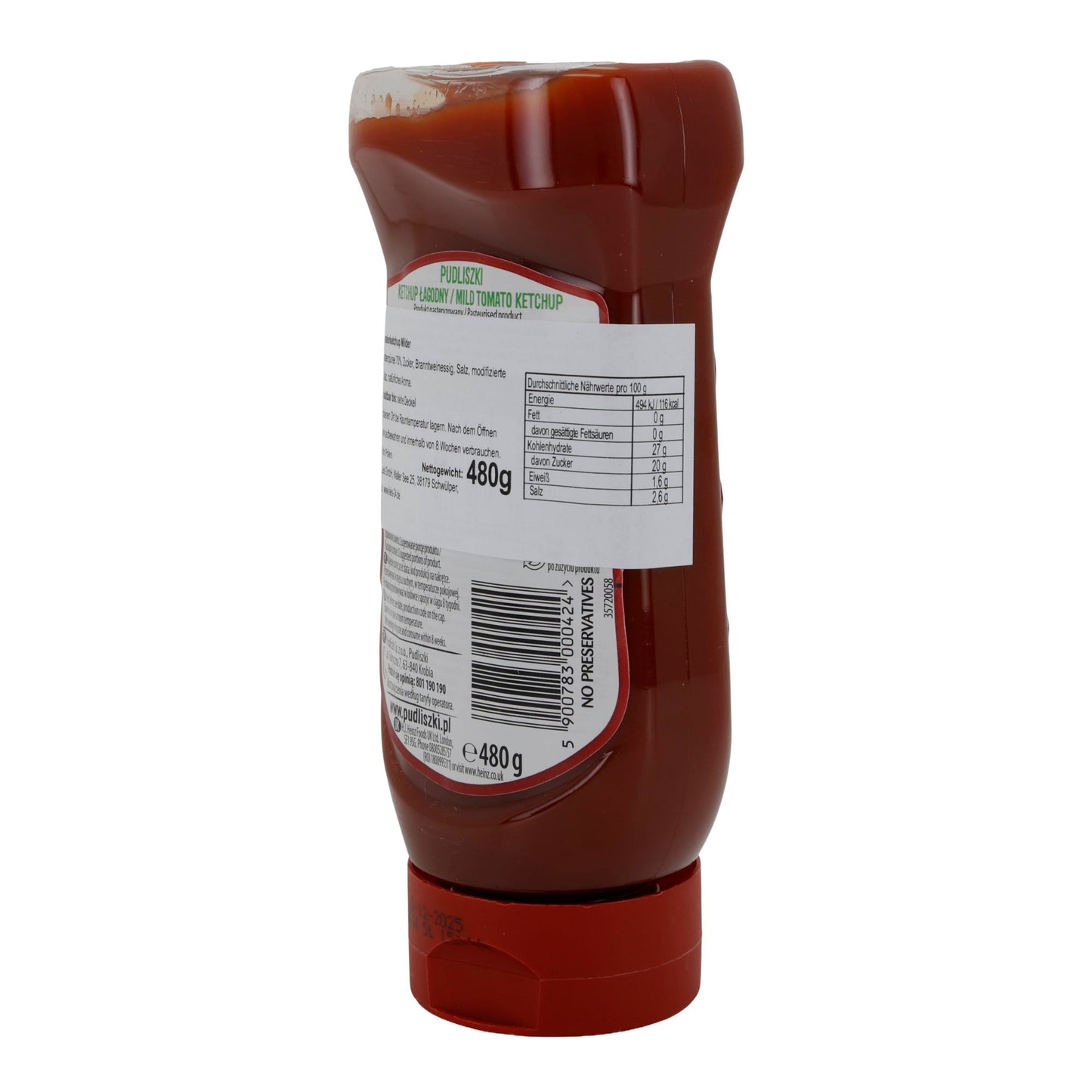 Pudliszki | Ketchup łagodny | Milder Tomatenketchup aus polnischen Tomaten | 480 g