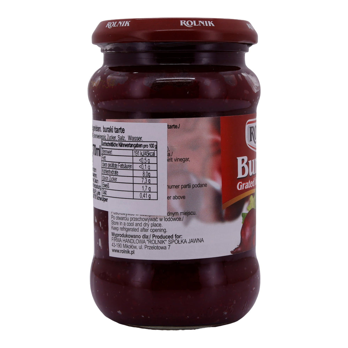 Grated Beetroots Rolnik | Gemüse | Mit Sauerkraut | 370 ml Glas (Tasty Red Beets)