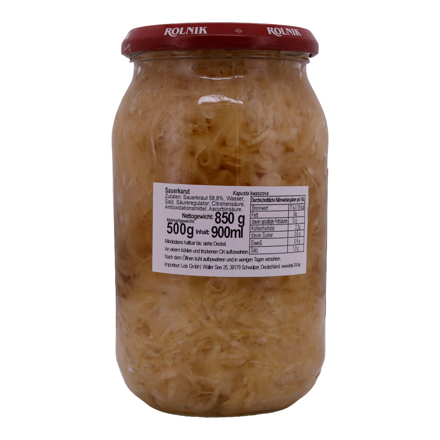 Sauerkraut Rolnik | Vers en lekker ingelegd | Wittekool-specialiteit | 500 g