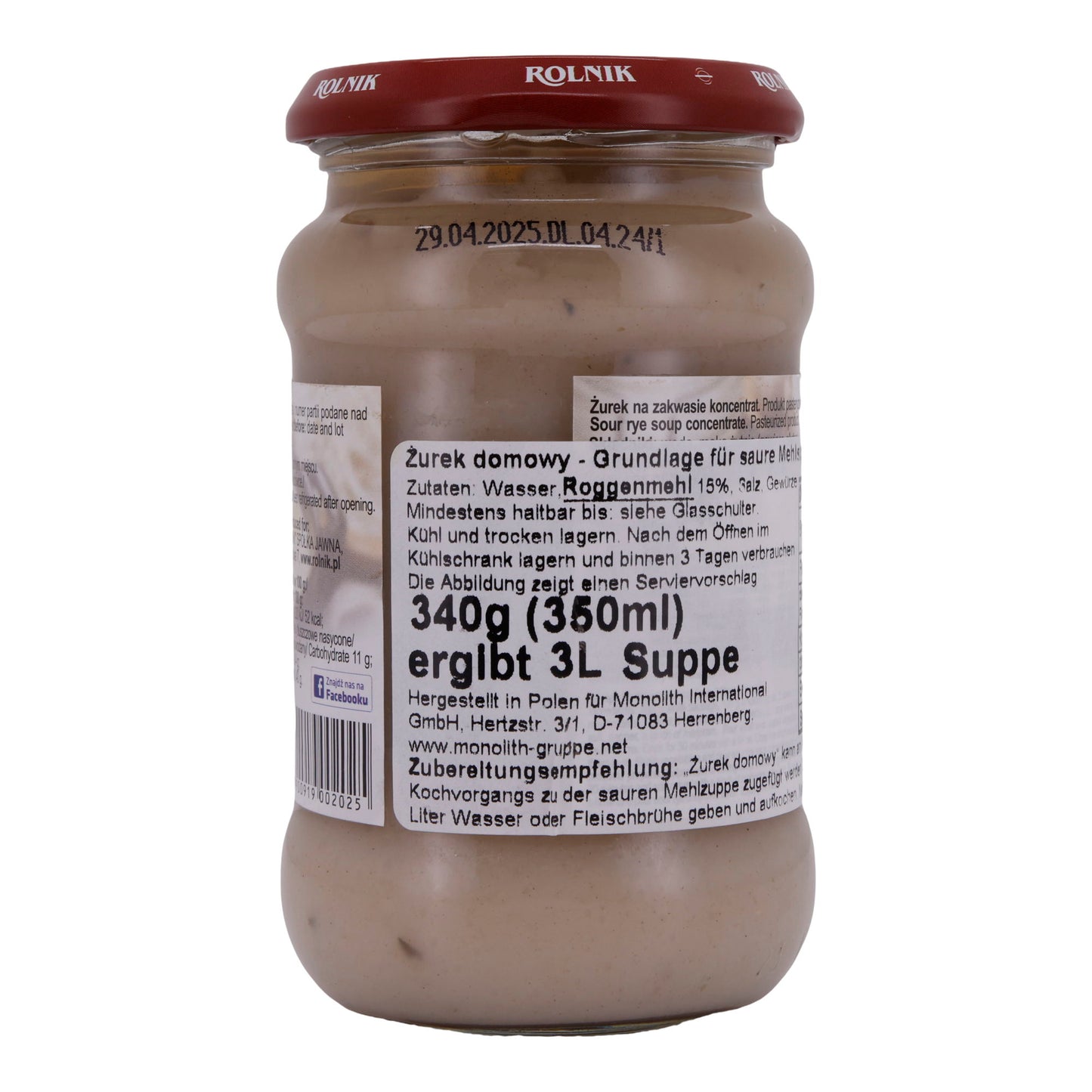 Suppenkonzentrat Rolnik | Suppe | Żurek na Zakwasie | 350 ml