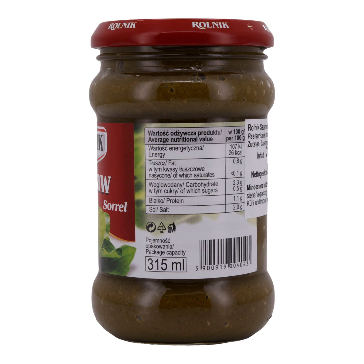 Sauerampfer Rolnik | Gemüse | Ideal für Suppen und traditionelle Gerichte | 315 ml