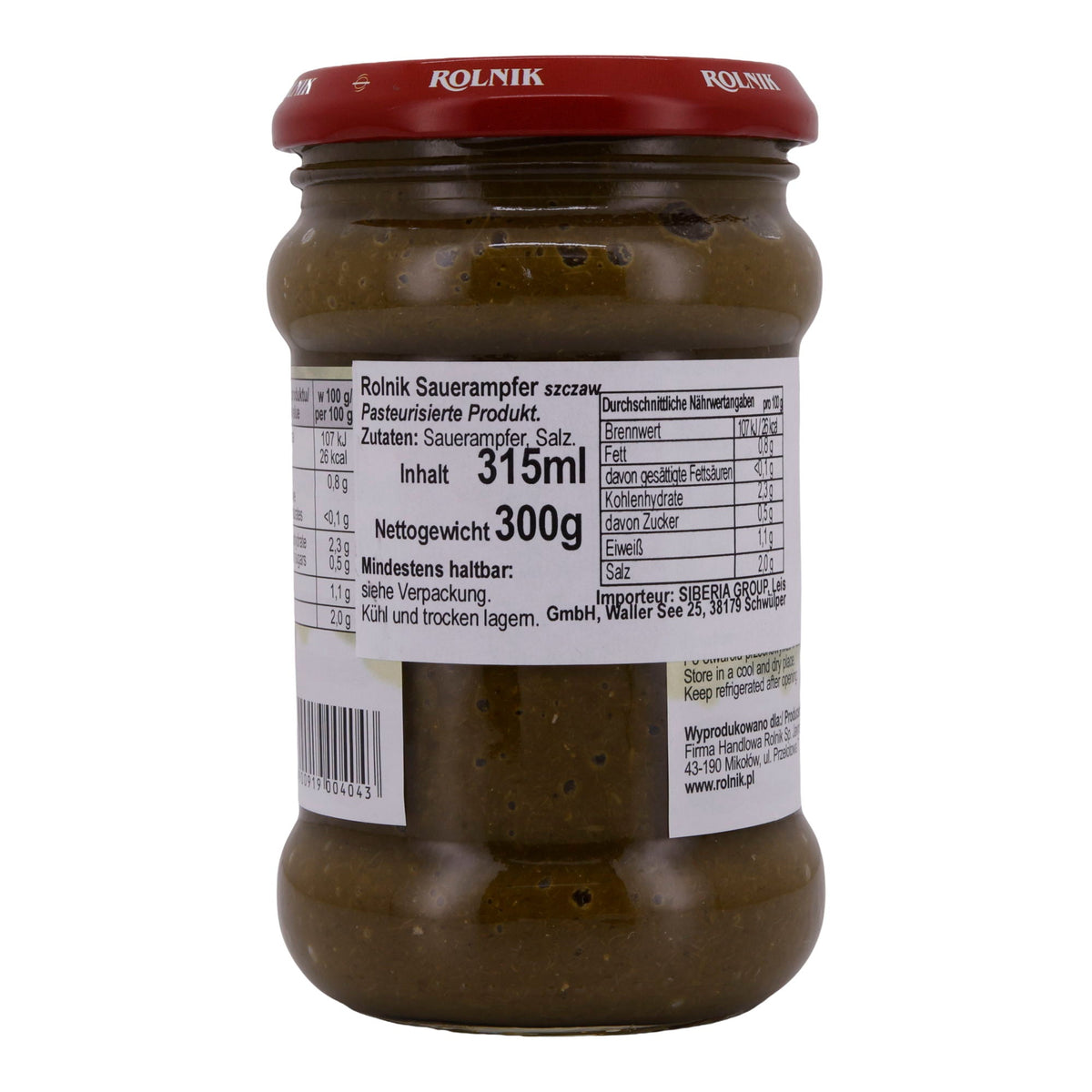 Sauerampfer Rolnik | Gemüse | Ideal für Suppen und traditionelle Gerichte | 315 ml