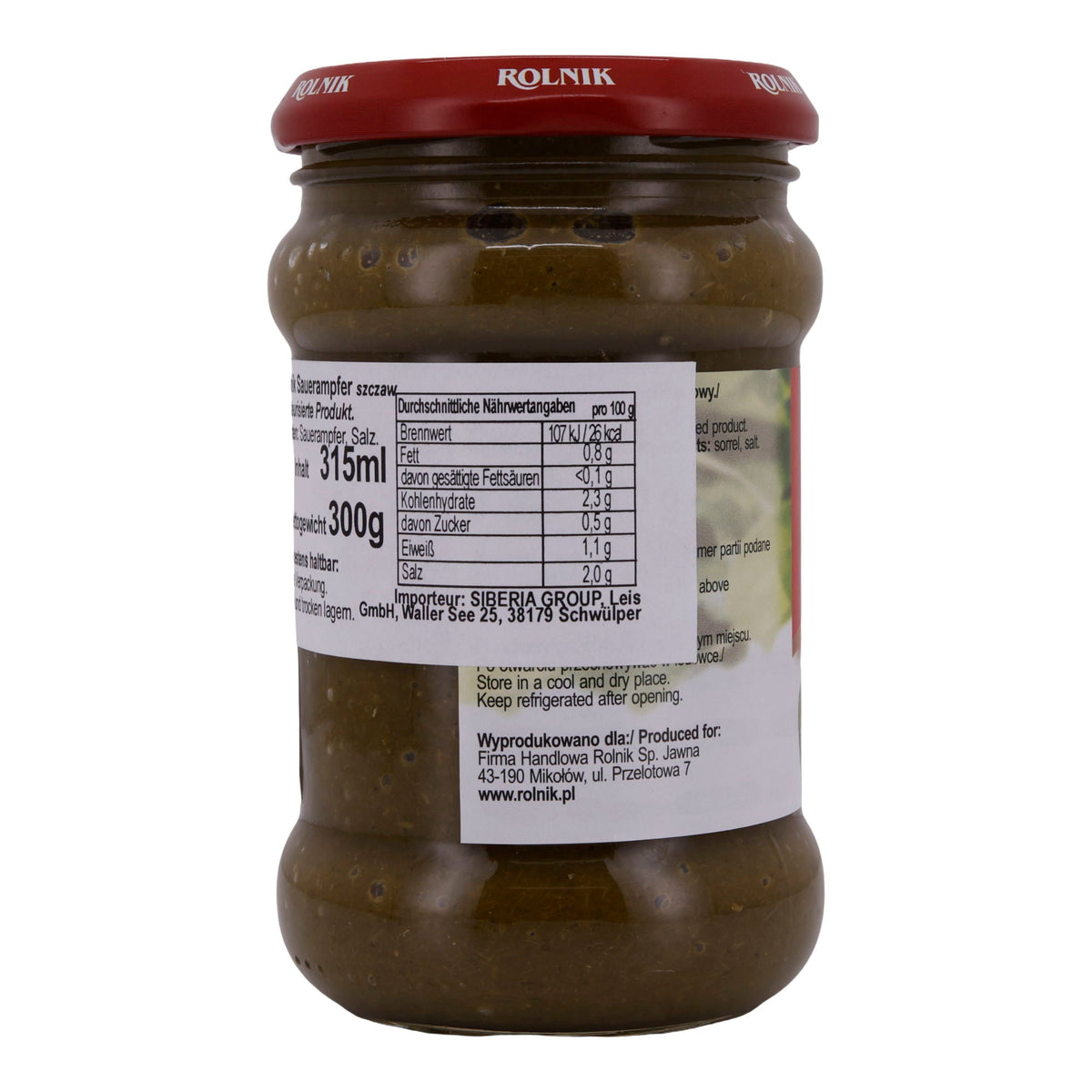 Sauerampfer Rolnik | Gemüse | Ideal für Suppen und traditionelle Gerichte | 315 ml
