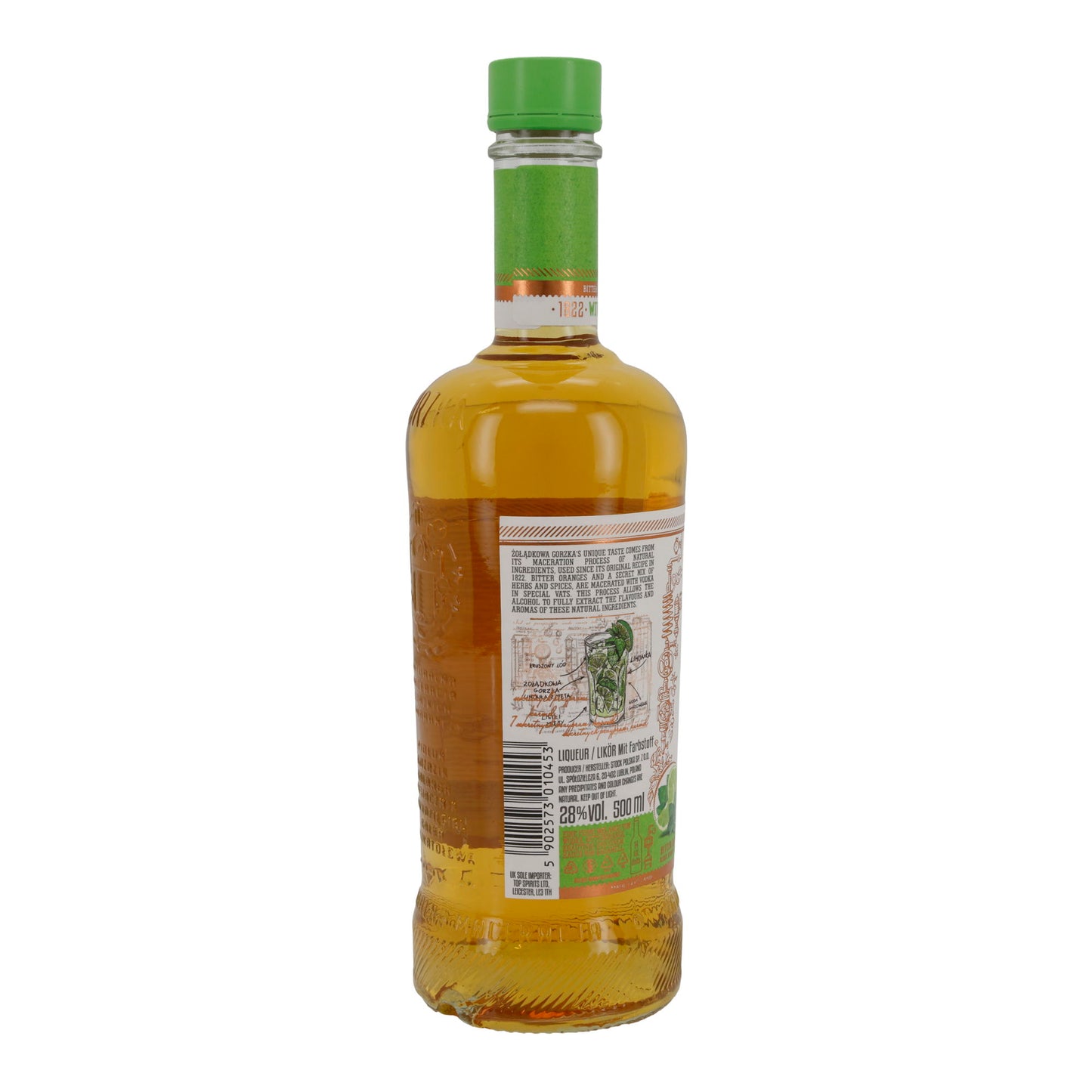 Likör | Żołądkowa Gorzka Lime & Mint | 500 ml | 28 % Vol. | Kräuterlikör mit Limette & Minze