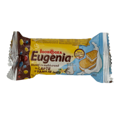 Doppelkeks Dobrogea Eugenia | Biscotto sandwich al latte e vaniglia | Ripieno cremoso | 36 g