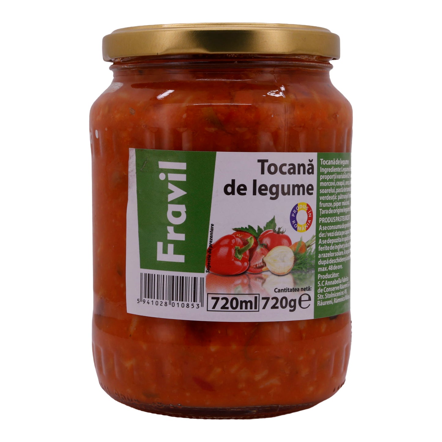 Preparazione di Verdure Fravil | Tocană de Legume | Con Pomodori e altri Ingredienti | 720g
