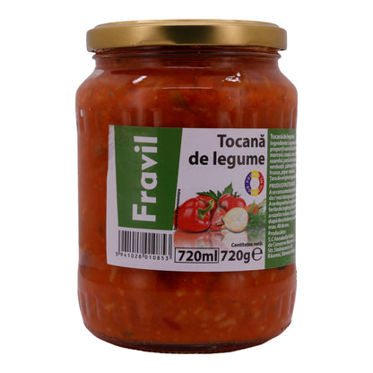 Preparazione di Verdure Fravil | Tocană de Legume | Con Pomodori e altri Ingredienti | 720g