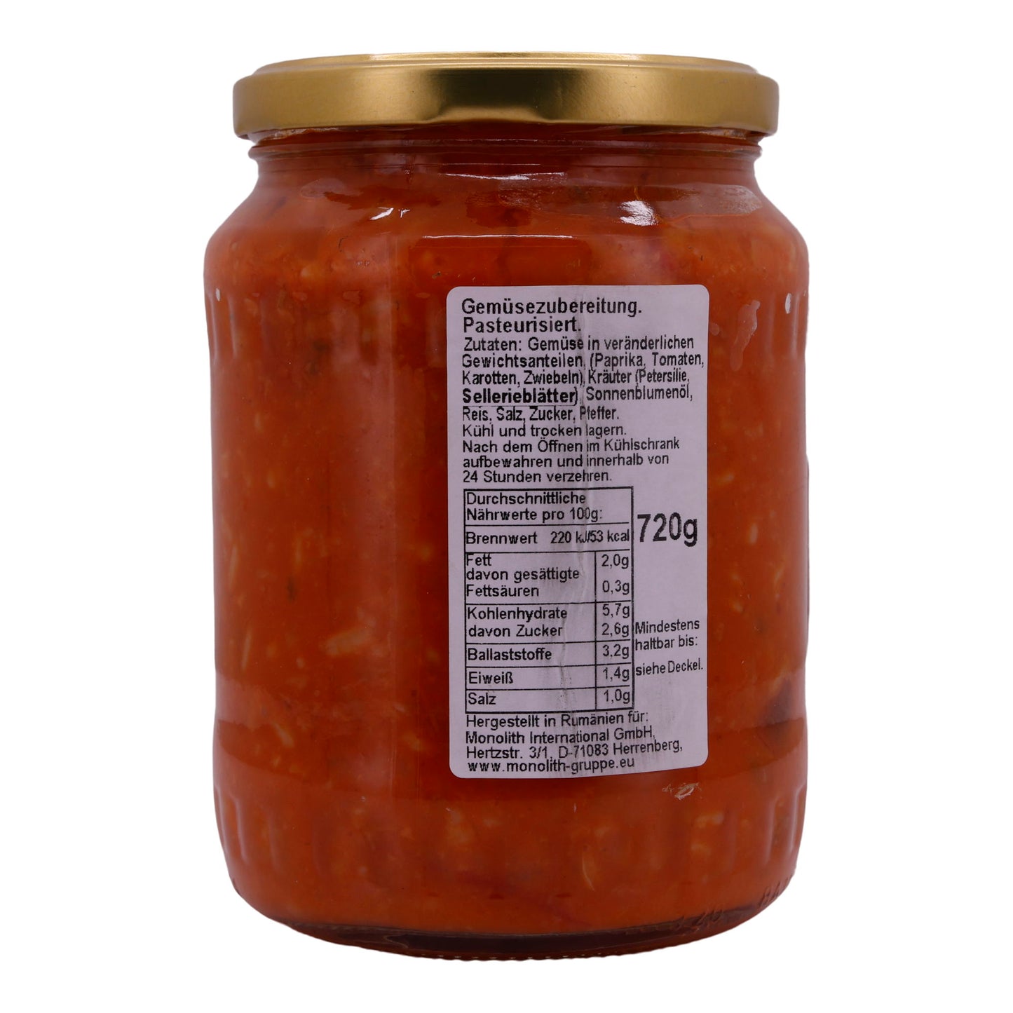 Preparazione di Verdure Fravil | Tocană de Legume | Con Pomodori e altri Ingredienti | 720g