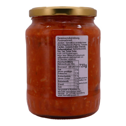 Preparazione di Verdure Fravil | Tocană de Legume | Con Pomodori e altri Ingredienti | 720g