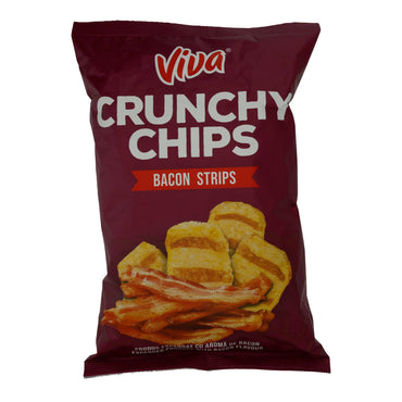 Crunchy Chips Viva | Bacon Strips | Knuspriger Snack mit Bacon-Geschmack | 80 g VIVA
