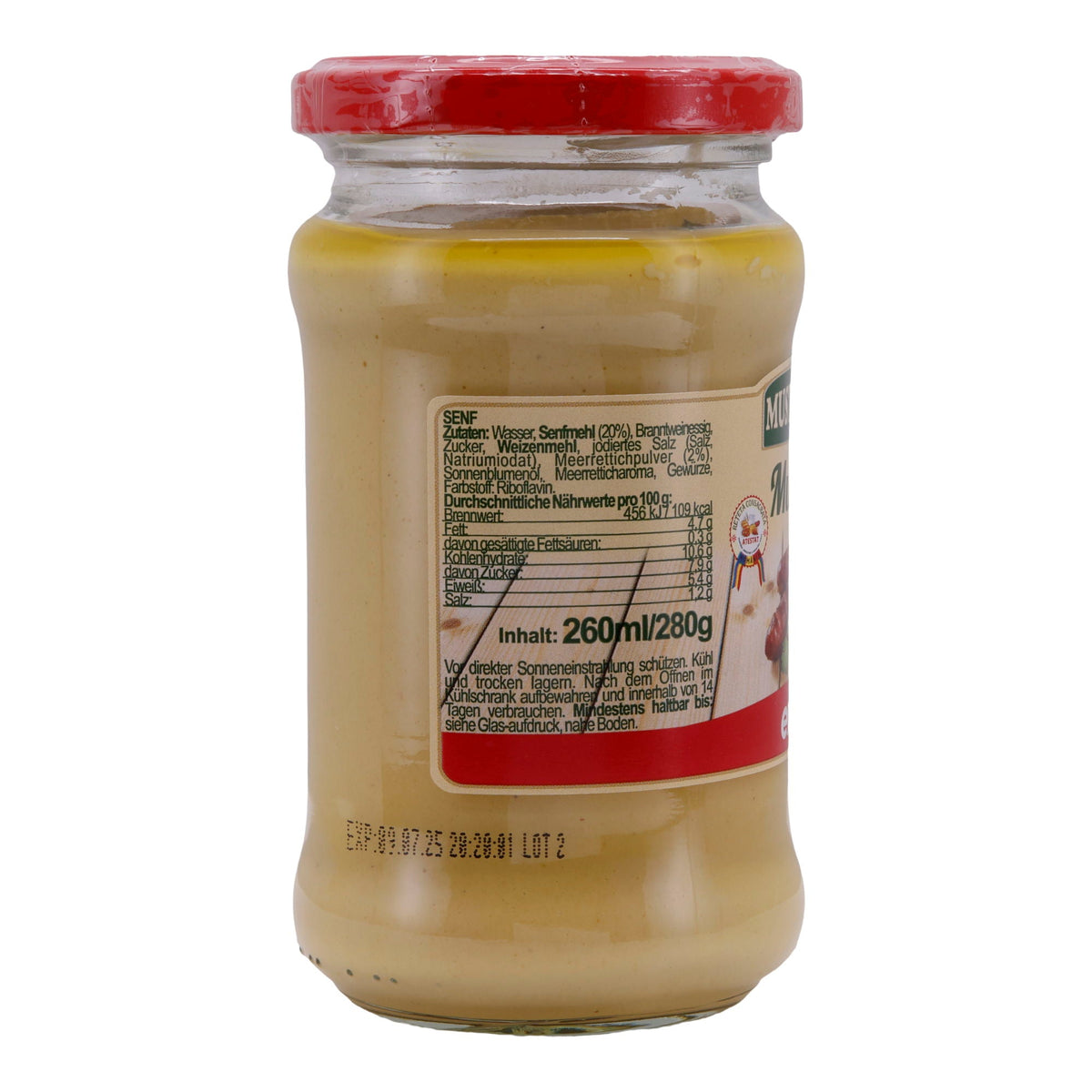 Senf Mustardino Extra | Senf | Feinster Geschmack für Ihre Gerichte | 280 g MUSTARDINO
