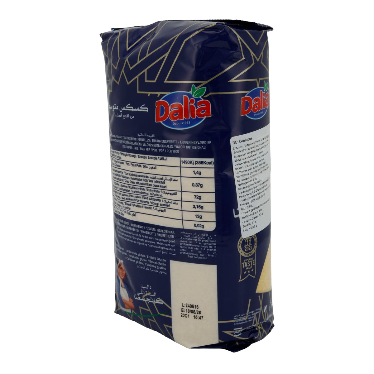 Hartweizengrieß Dalia | Couscous Mittel | Hochwertiger Hartweizengrieß | 1 kg DALIA