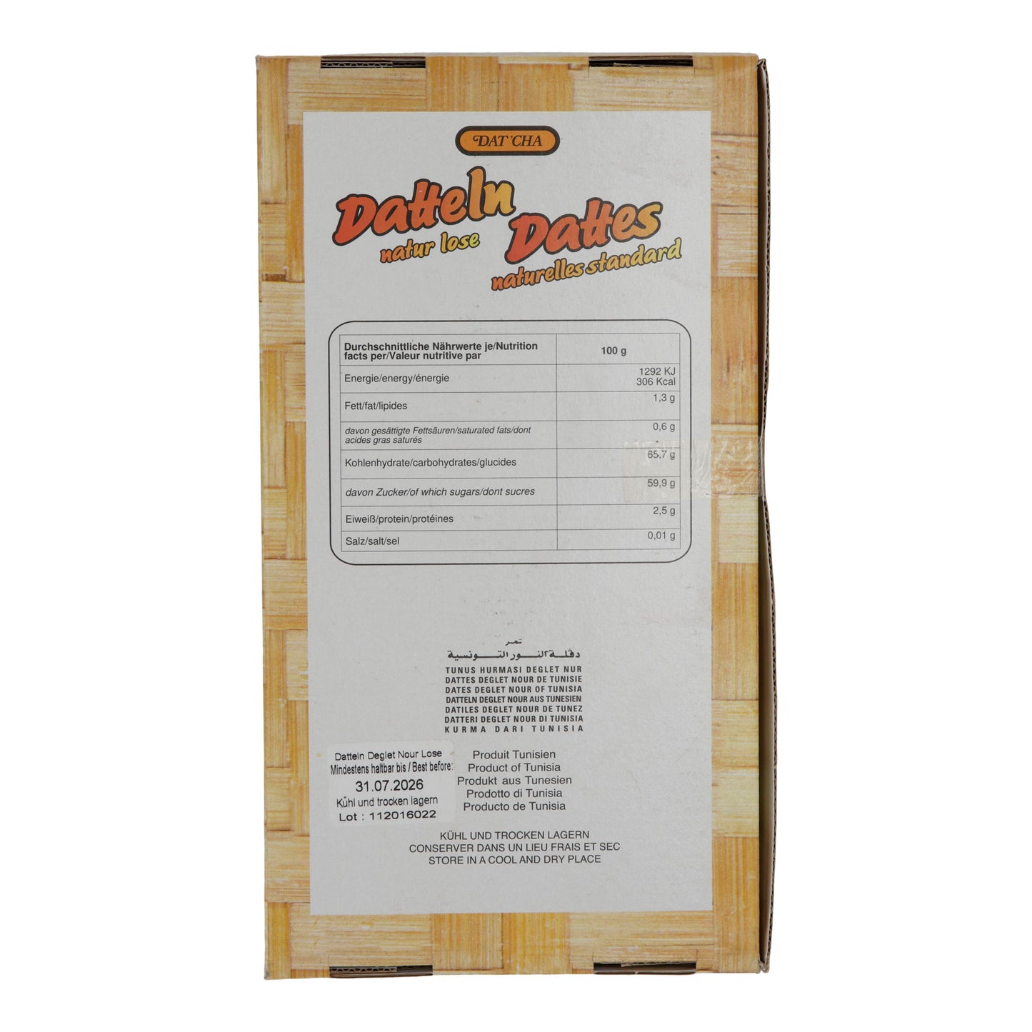 Datteri Dat'Cha Datteri Deglet Nour | naturali dalla Tunisia | sfusi | 1 kg